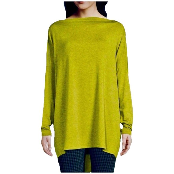 Bryn Walker Dimitri French Terry Tunic Top Small Blue Dolman Sleeve Boat Neck - Picture 1 of 13